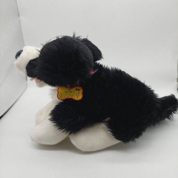 Build A Bear Border Collie Puppy Dog Black & White Stuffed Animal BAB - Picture 4 of 11